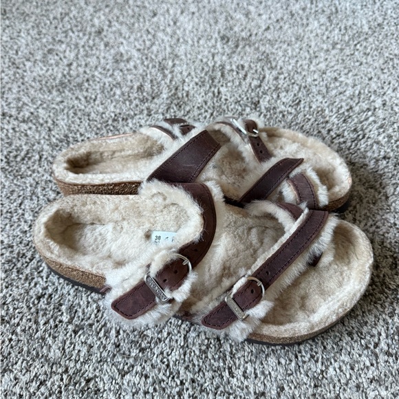 Birkenstock Brown and Cream Sandals - Picture 3 of 5